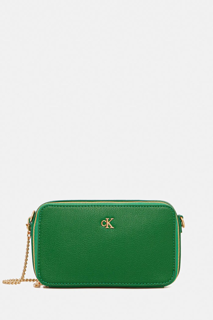 Levně Kabelka Calvin Klein zelená barva, LV04K1086G