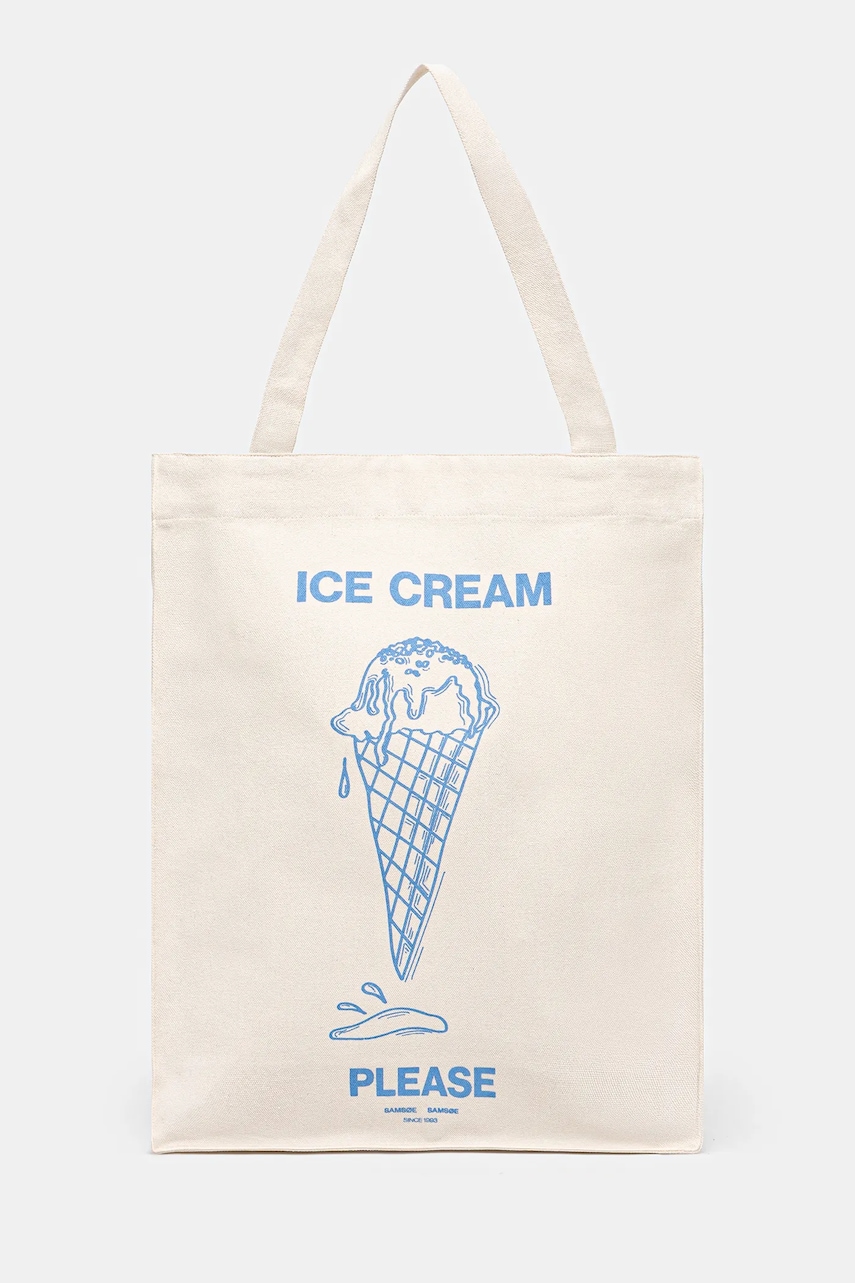 Samsoe Samsoe geantă din bumbac SAPRINT culoarea bej, U25200001