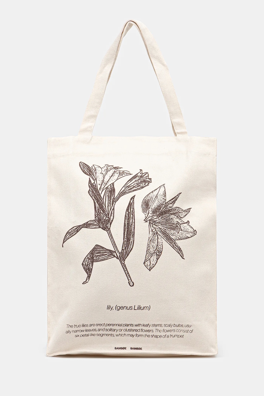 Samsoe Samsoe geantă din bumbac SAPRINT culoarea bej, U25200001