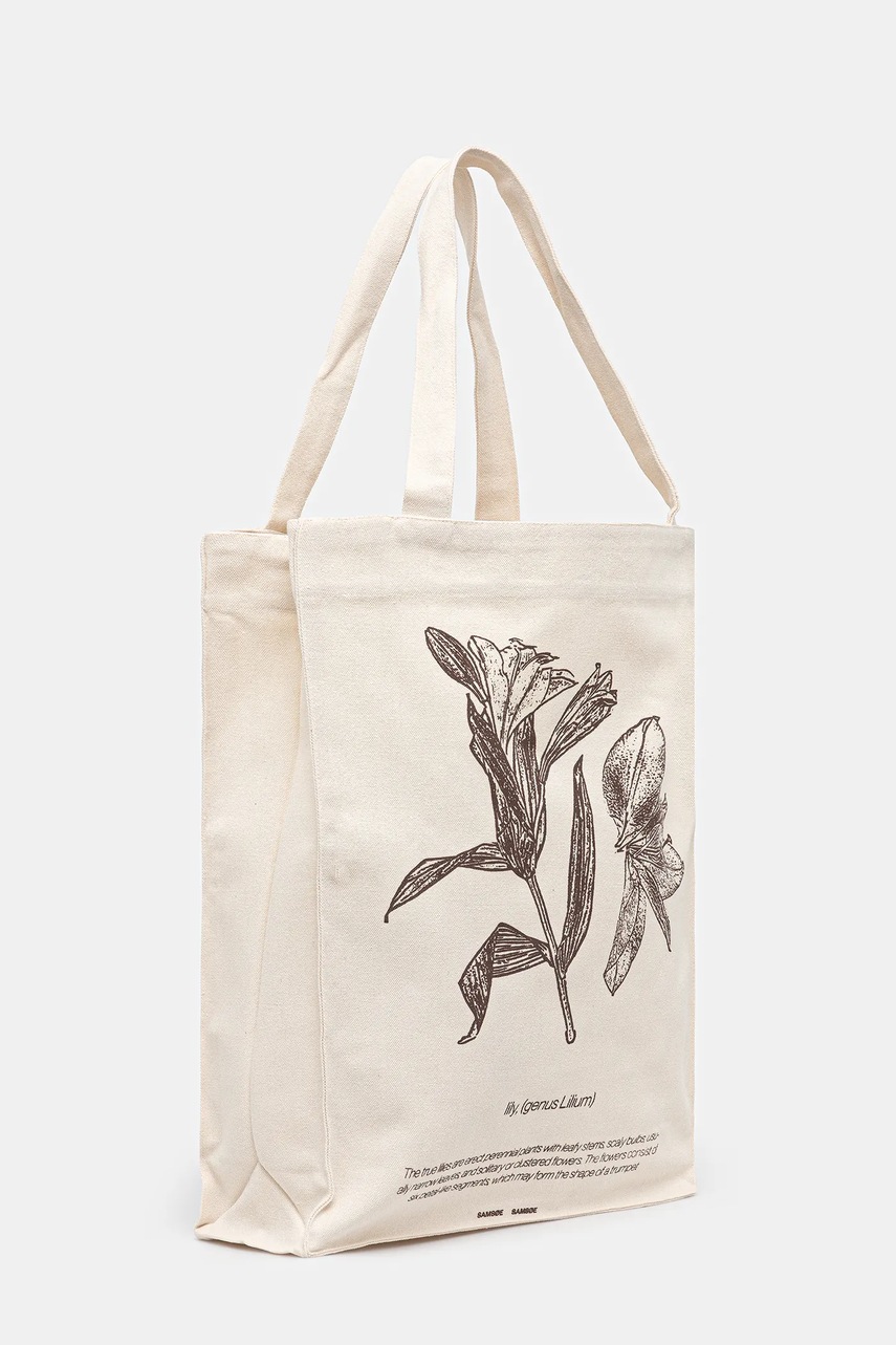 Хлопковая сумка Samsoe Samsoe SAPRINT цвет бежевый U25200001