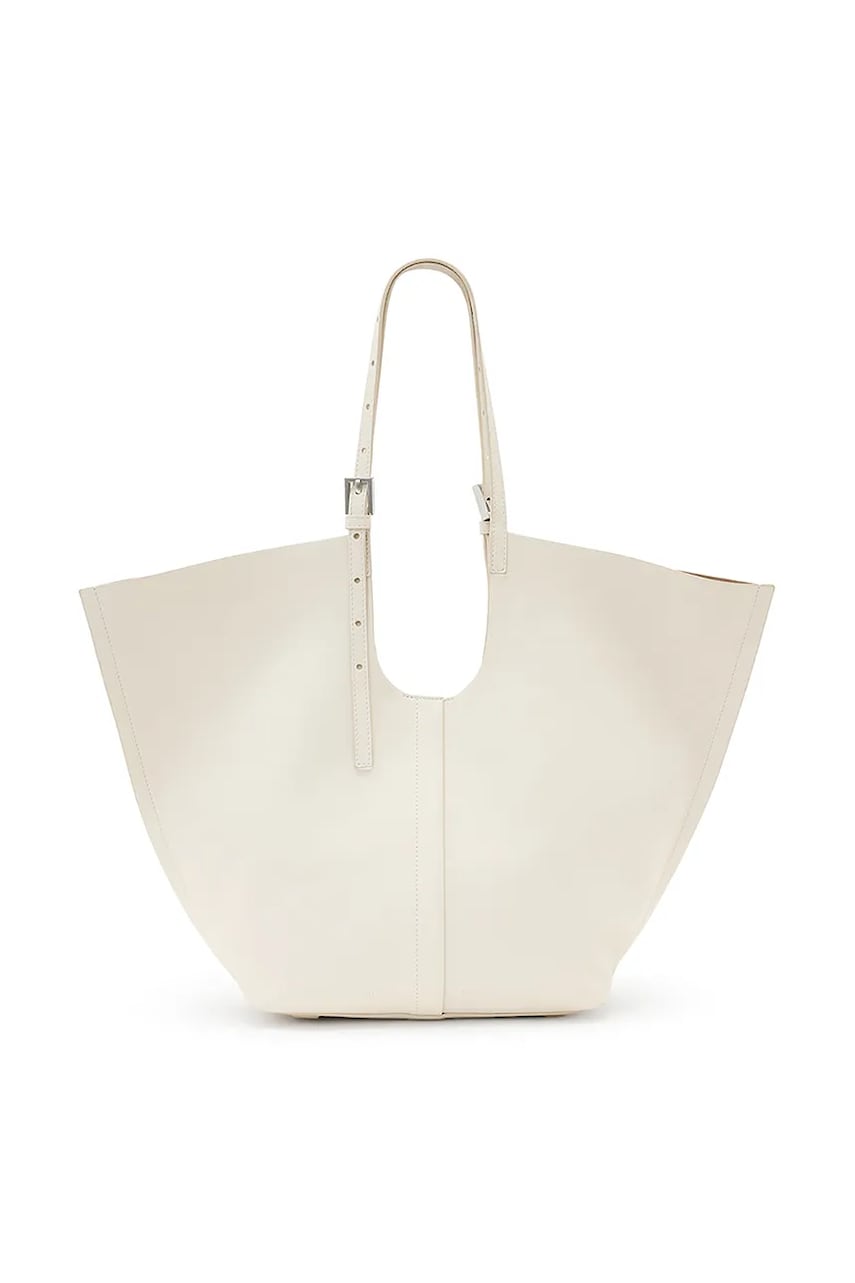 AllSaints poșetă de piele ARA culoarea alb, W312XC