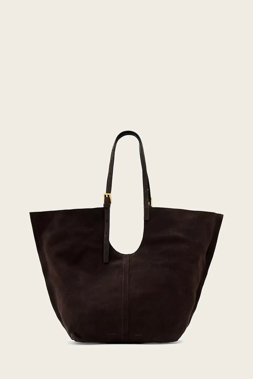 AllSaints geantă de piele întoarsă ARA culoarea maro, W338XC