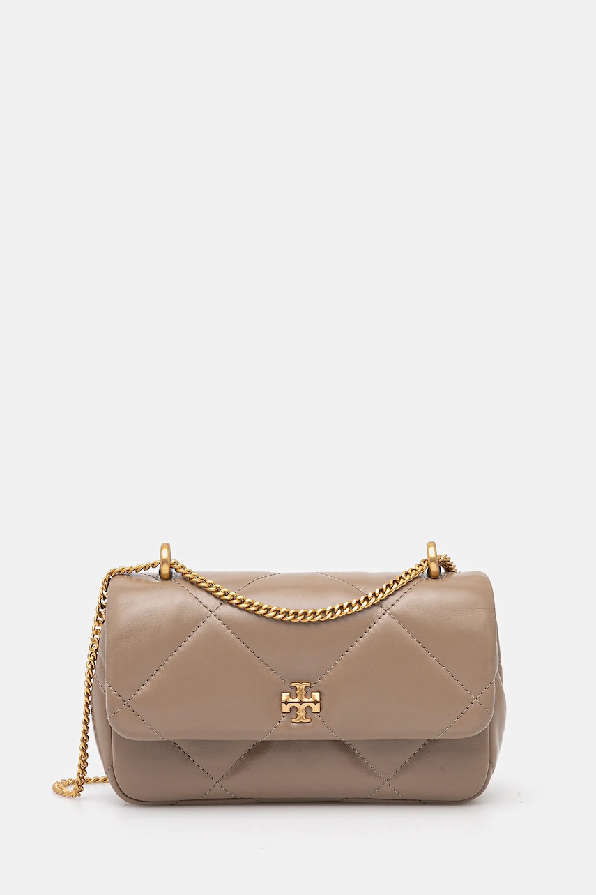 Tory Burch poșetă de piele Kira Diamond Quilt culoarea maro, 154710-250