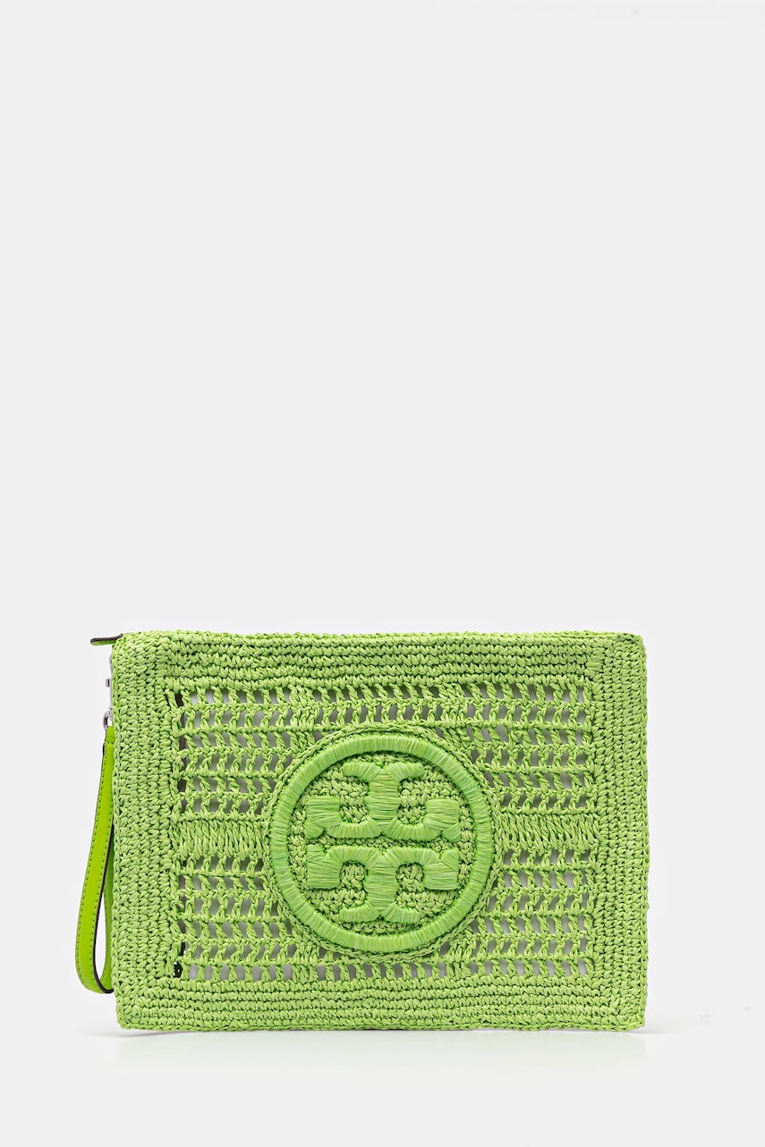 Levně Psaníčko Tory Burch Ella zelená barva, 155038-300
