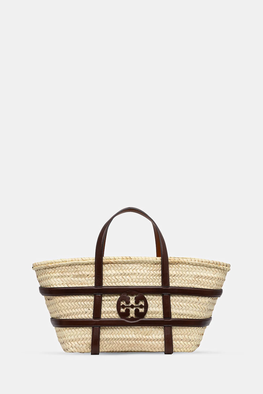 Tory Burch poșetă Ella Straw culoarea bej, 169219-902