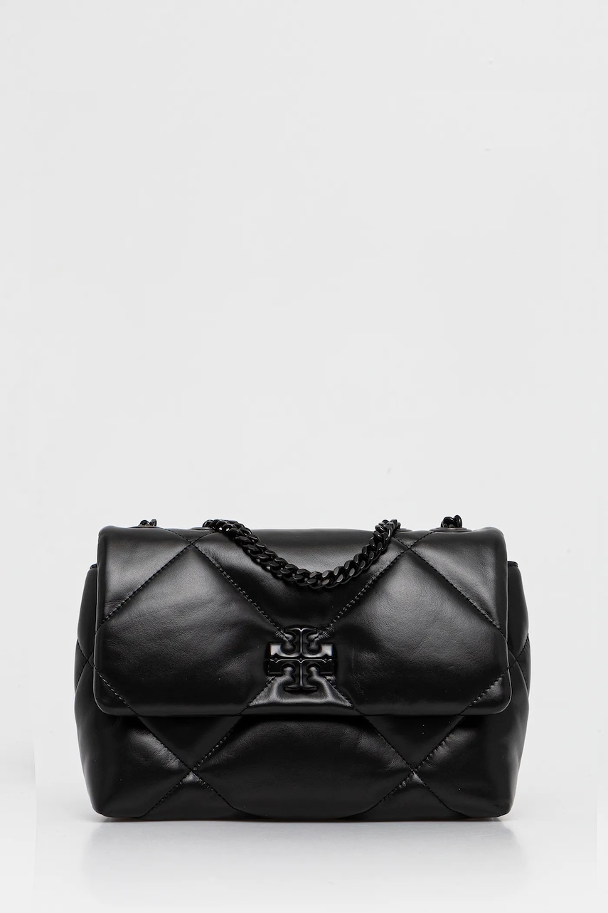 Tory Burch poșetă de piele Kira Diamond culoarea negru, 170620-002