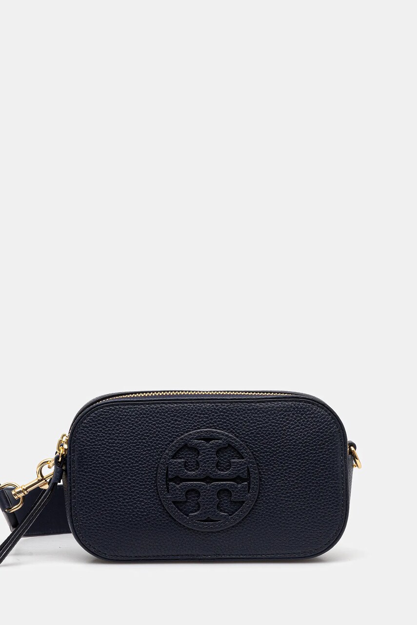 Levně Kožená kabelka Tory Burch Miller tmavomodrá barva, 171955-405