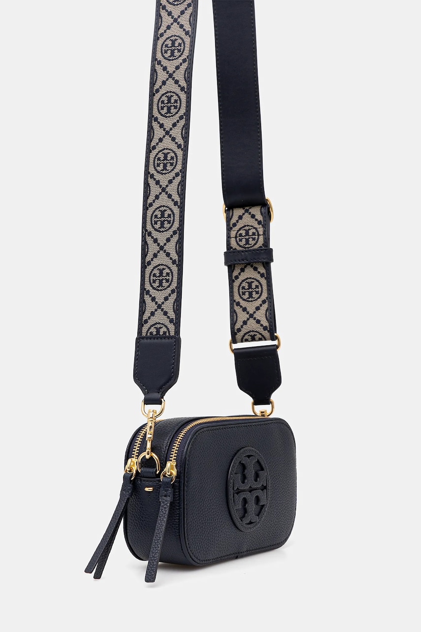 Кожаная сумочка Tory Burch Miller цвет синий 171955-405 Кожаная сумочка Tory Burch Miller цвет синий 171955-405