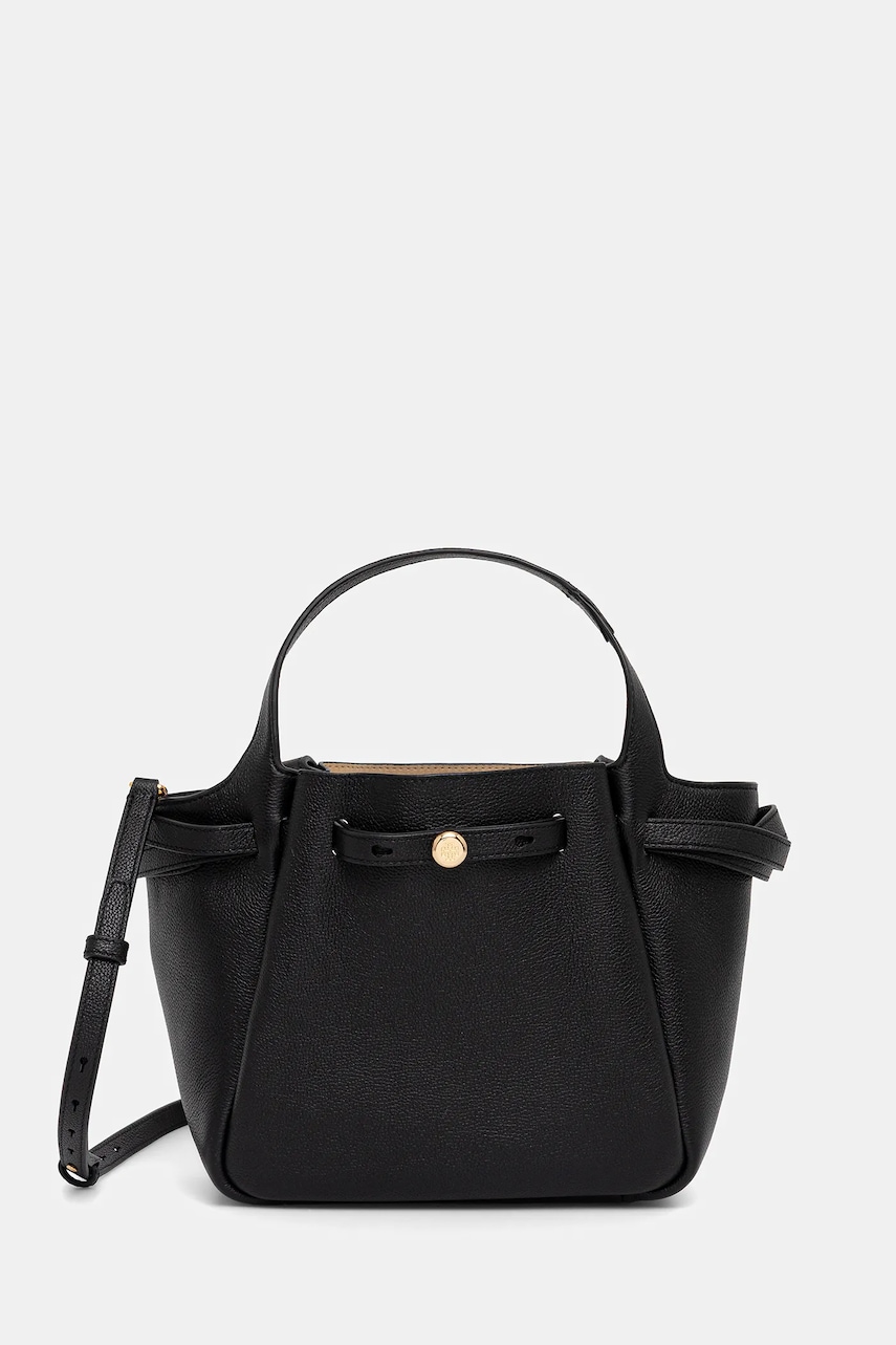 Tory Burch poșetă de piele Romy Tote culoarea negru, 164866-001