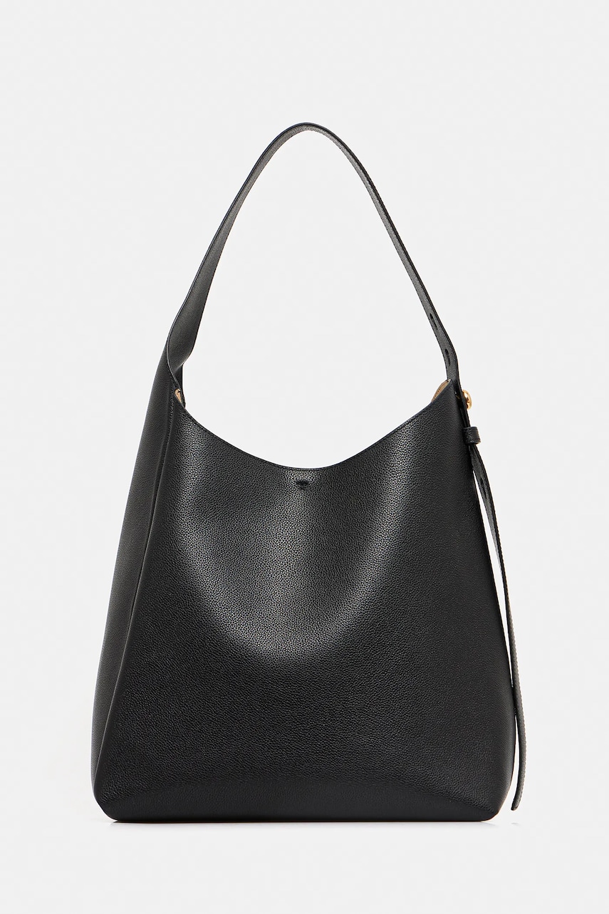 Tory Burch poșetă de piele Romy Hobo culoarea negru, 170964-001