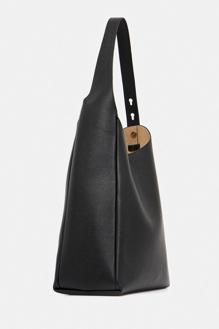 Кожаная сумочка Tory Burch Romy Hobo цвет чёрный 170964-001