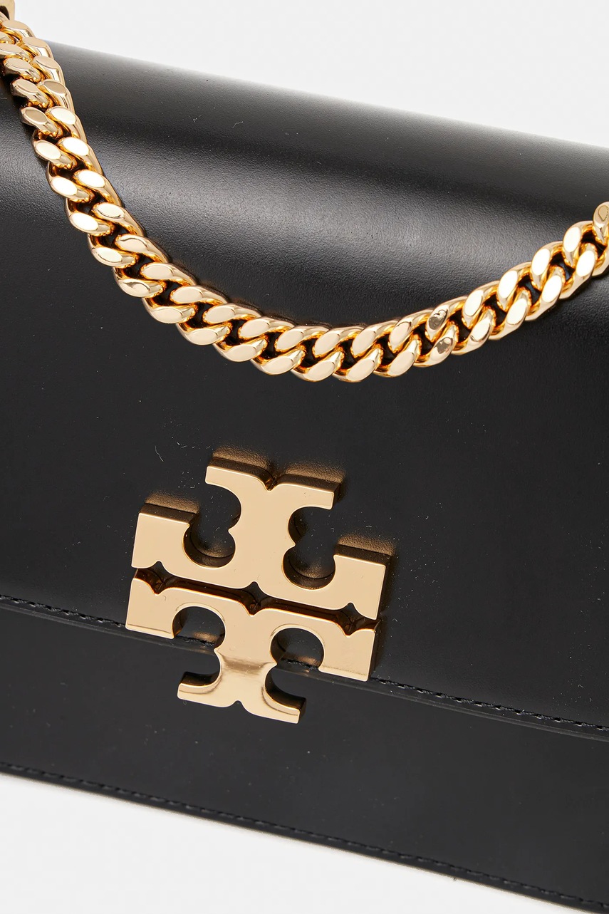 Δερμάτινη τσάντα Tory Burch Eleanor χρώμα: μαύρο, 166169-001 φωτογραφία