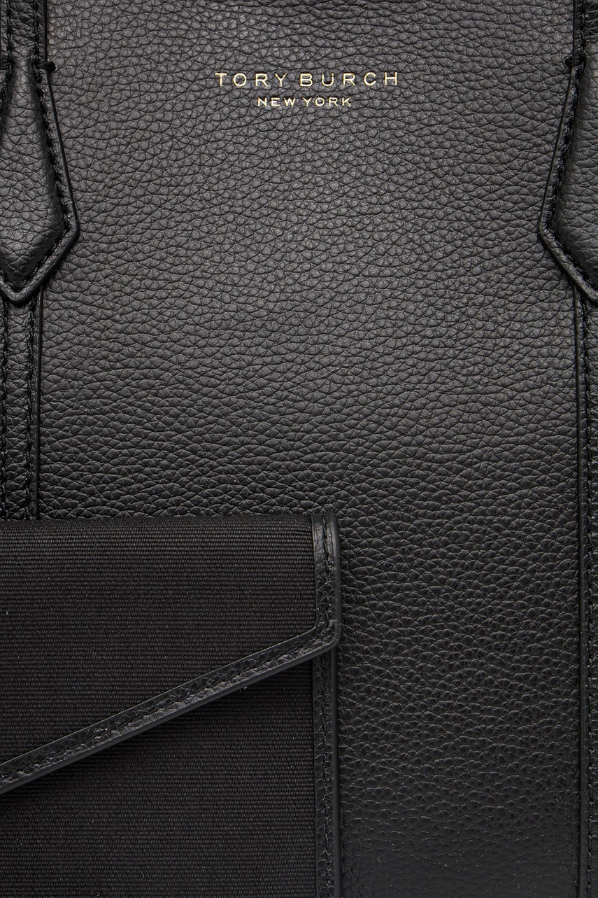 Δερμάτινη τσάντα Tory Burch Perry χρώμα: μαύρο, 174234-001 φωτογραφία