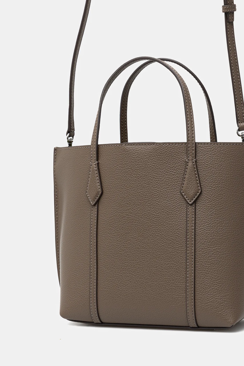 Δερμάτινη τσάντα Tory Burch Perry χρώμα: καφέ, 174234-250 φωτογραφία