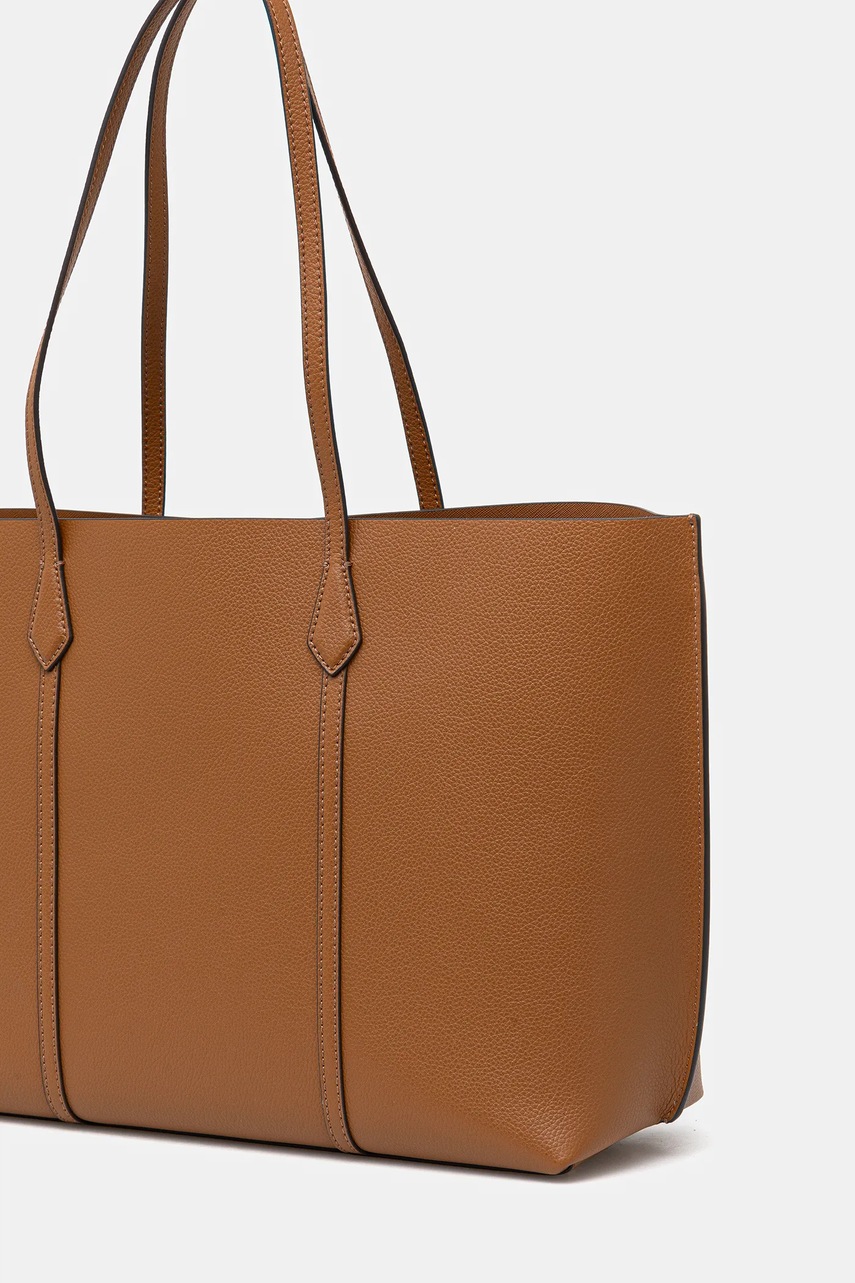 Δερμάτινη τσάντα Tory Burch Perry χρώμα: καφέ, 177235-200 φωτογραφία