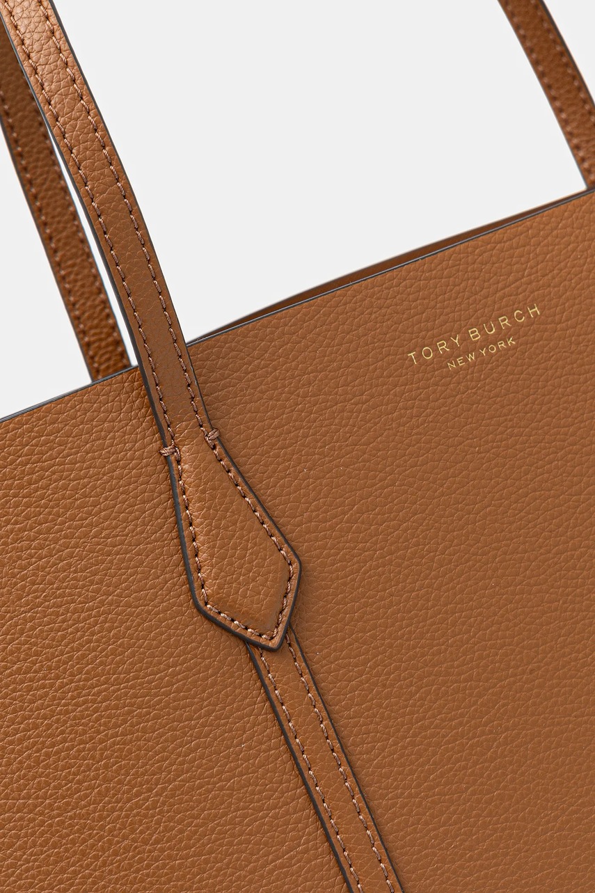 Δερμάτινη τσάντα Tory Burch Perry χρώμα: καφέ, 177235-200 φωτογραφία