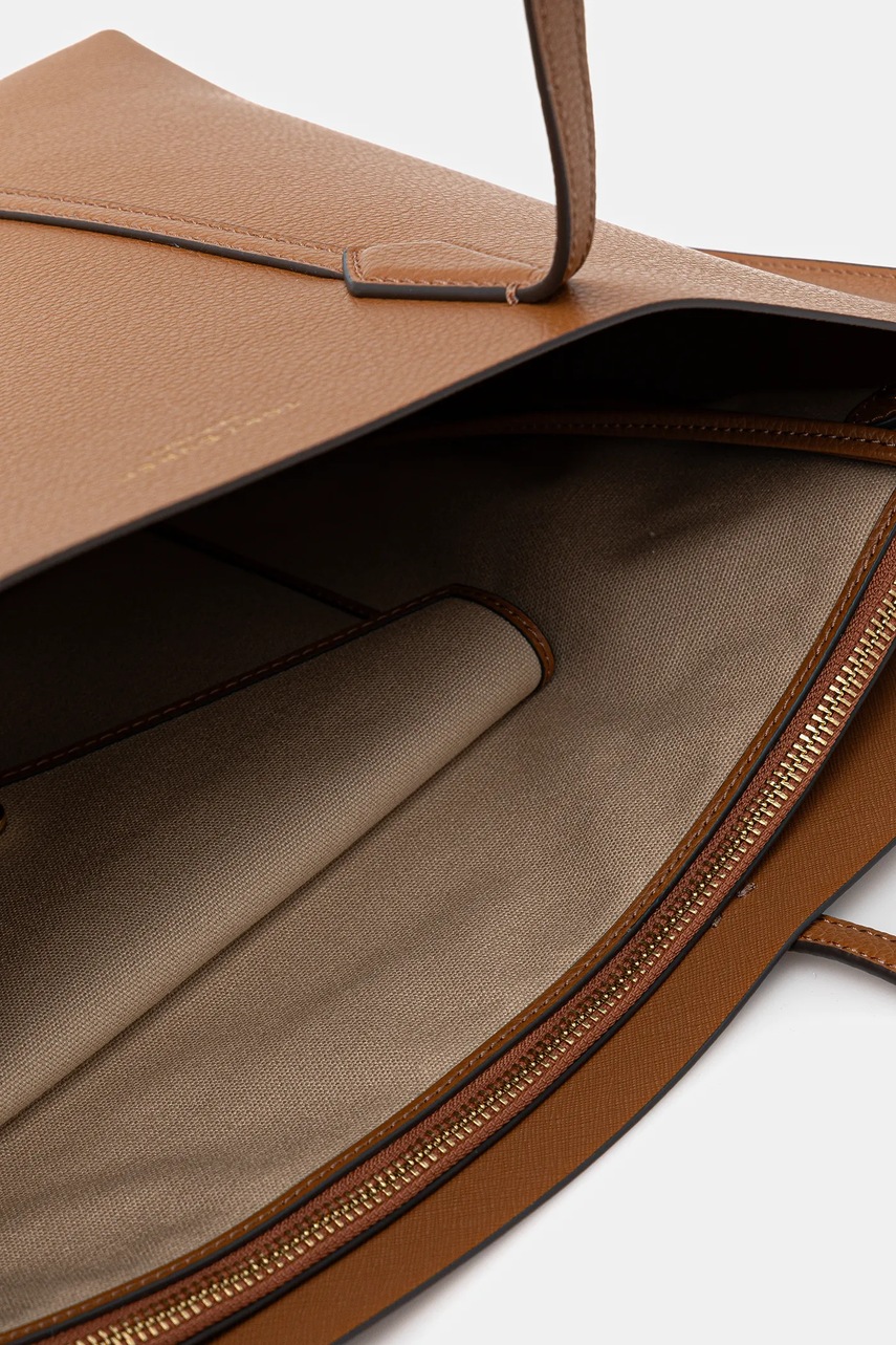 Δερμάτινη τσάντα Tory Burch Perry χρώμα: καφέ, 177235-200 φωτογραφία