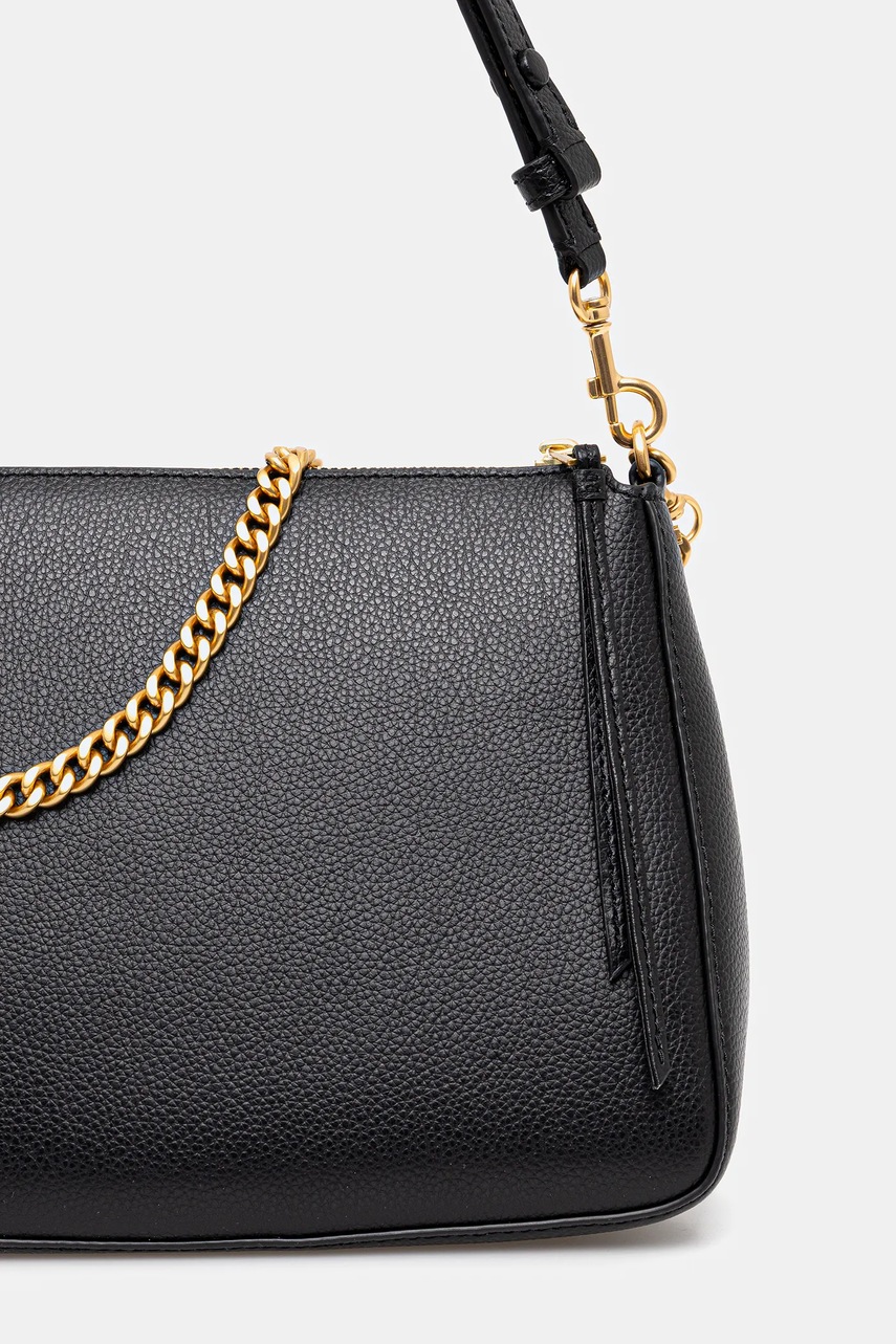 Δερμάτινη τσάντα Tory Burch Perry χρώμα: μαύρο, 175544-001 φωτογραφία