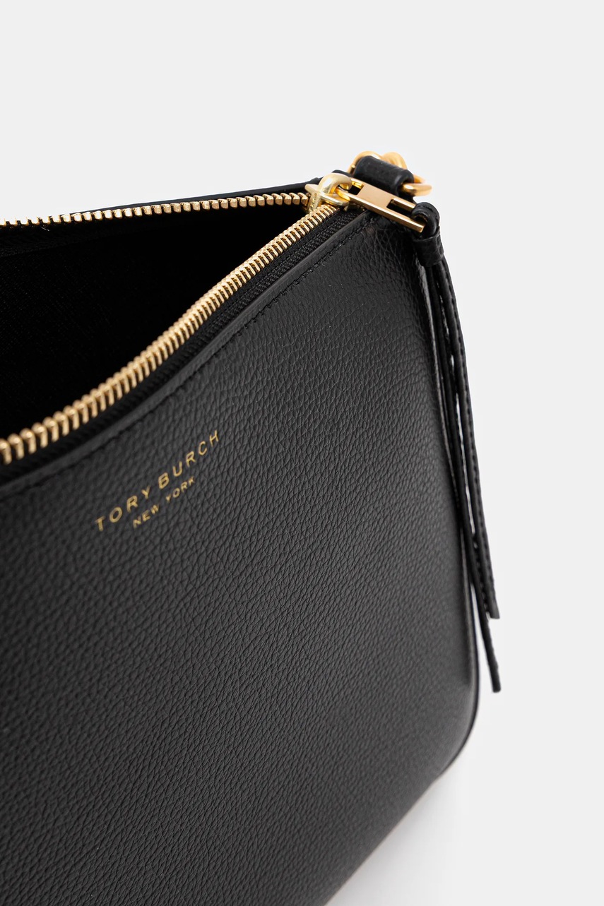 Δερμάτινη τσάντα Tory Burch Perry χρώμα: μαύρο, 175544-001 φωτογραφία