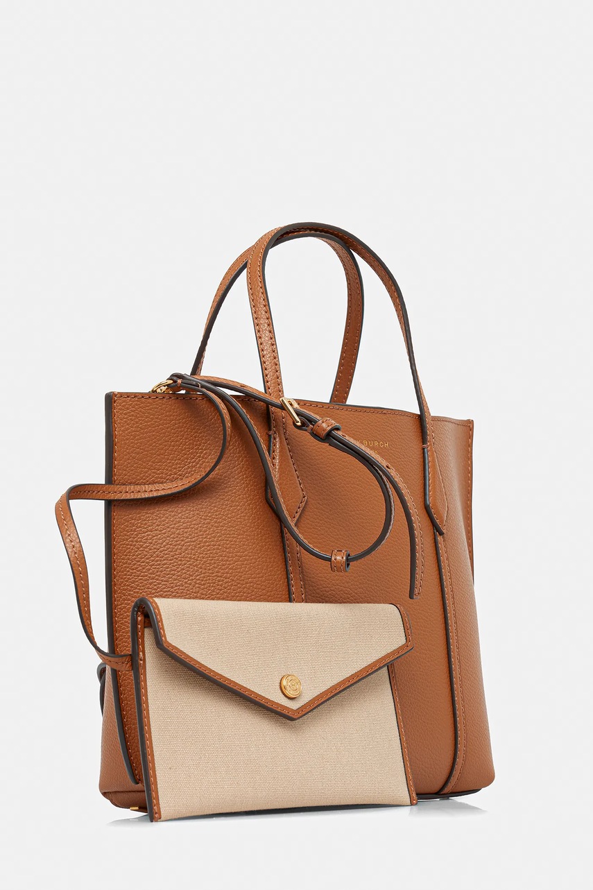 Кожаная сумочка Tory Burch Perry цвет коричневый 177252-200 Кожаная сумочка Tory Burch Perry цвет коричневый 177252-200