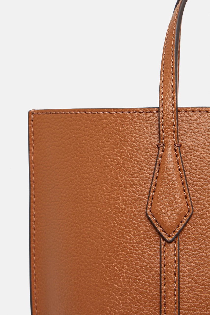 Δερμάτινη τσάντα Tory Burch Perry χρώμα: καφέ, 177252-200 φωτογραφία