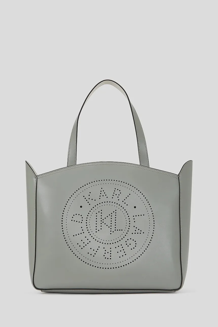 Karl Lagerfeld poșetă de piele K/CIRCLE culoarea gri, A3W30043