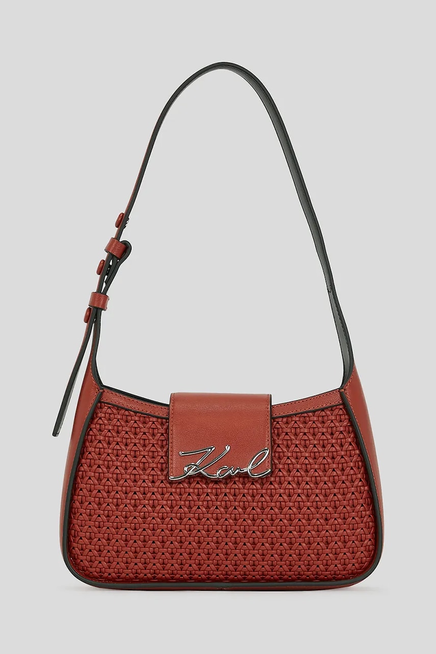 Karl Lagerfeld geantă de piele culoarea rosu, A3W30049