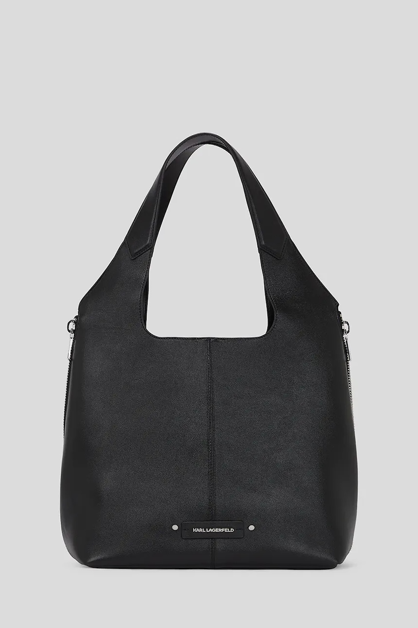 Karl Lagerfeld geantă de piele K/HARDWARE culoarea negru, A3W30080