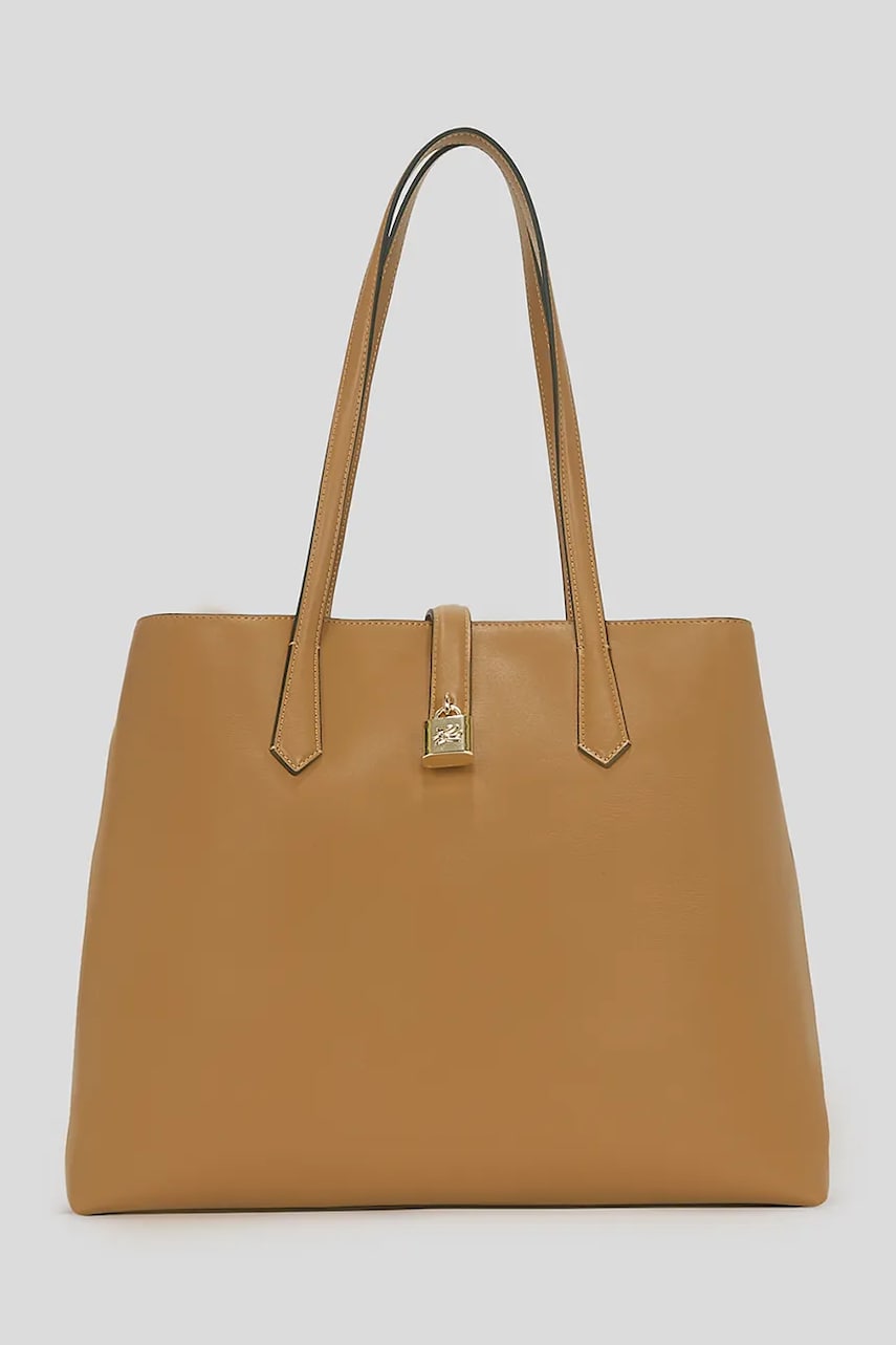 Karl Lagerfeld geantă de piele culoarea maro, A3W30150