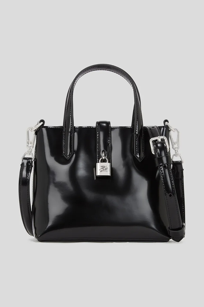 Karl Lagerfeld geantă de piele culoarea negru, A3W30288