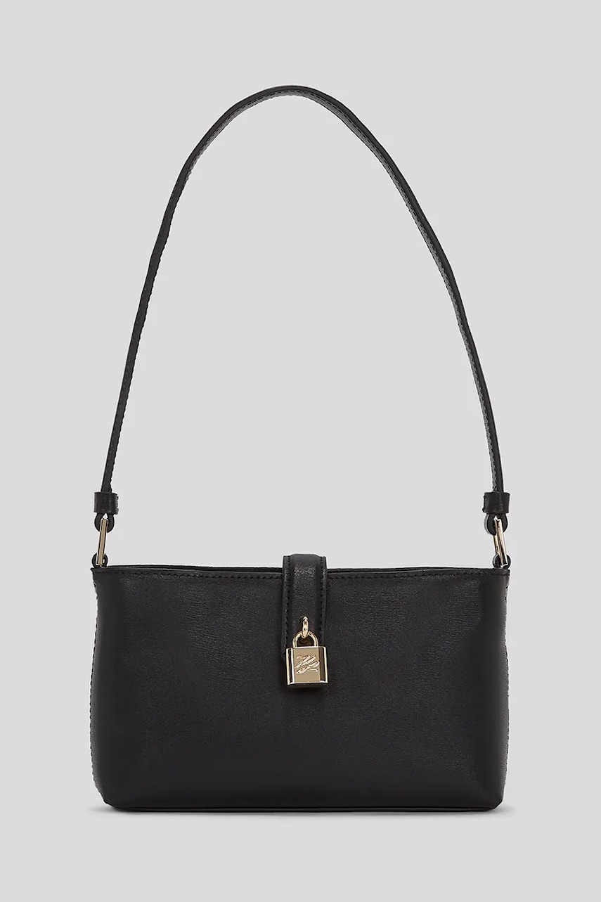 Karl Lagerfeld geantă de piele culoarea negru, A3W32041