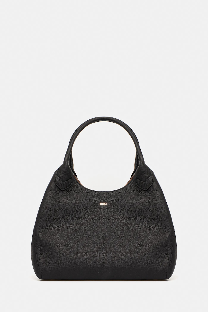 BOSS poșetă de piele culoarea negru, 50547732