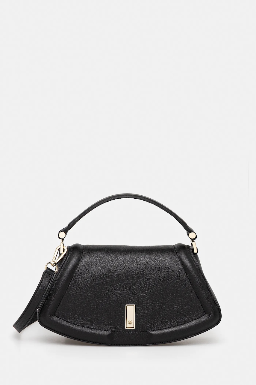 BOSS poșetă de piele culoarea negru, 50547738