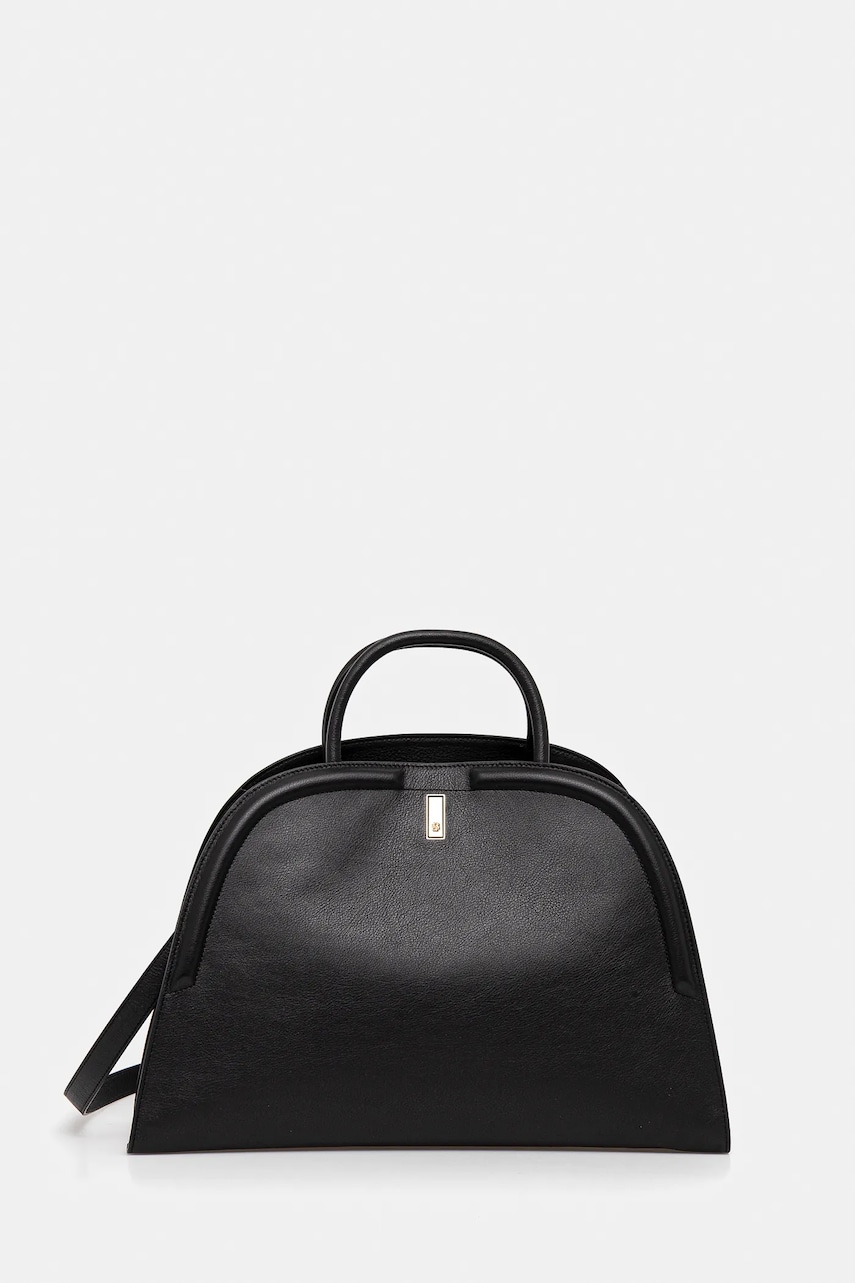 BOSS poșetă de piele culoarea negru, 50547740