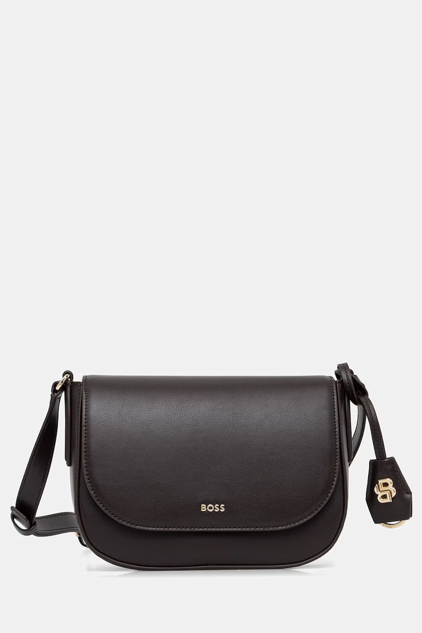 BOSS geantă crossbody pentru femei din piele NUMAH Saddle