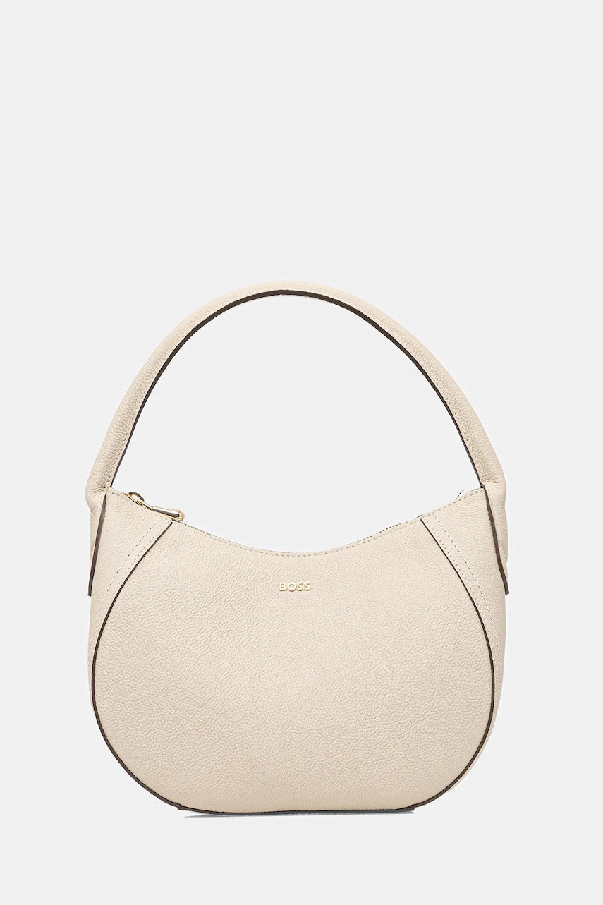 BOSS poseta de piele culoarea bej, 50547946