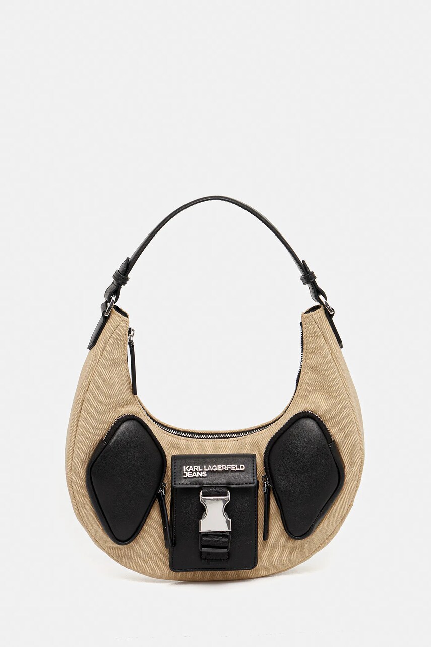 Karl Lagerfeld Jeans geantă culoarea bej, A3W30235