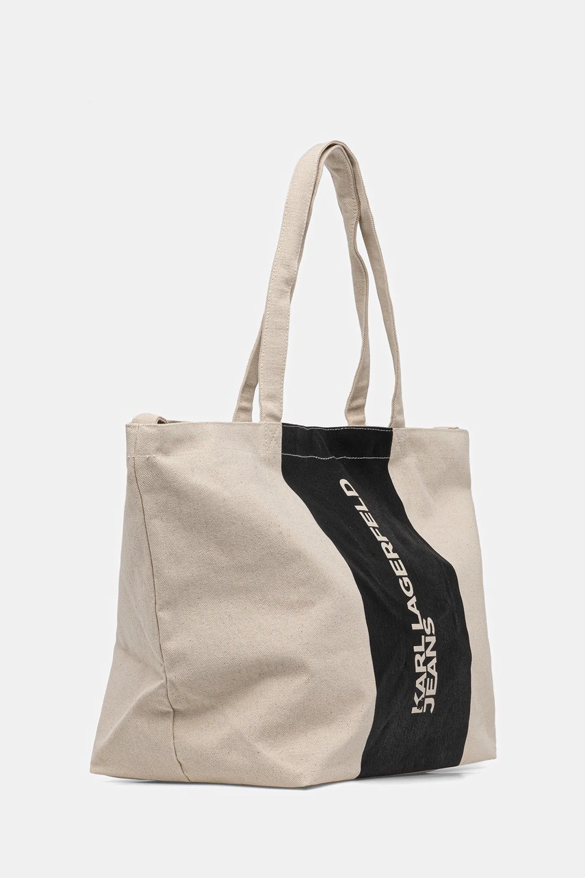Хлопковая сумка Karl Lagerfeld Jeans цвет бежевый A3W50067