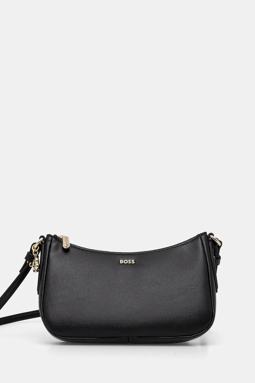 BOSS poșetă de piele culoarea negru, 50547773 BOSS poșetă de piele culoarea negru, 50547773