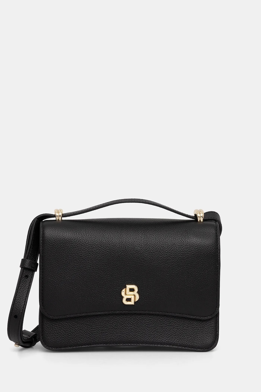 BOSS poșetă de piele culoarea negru, 50554935