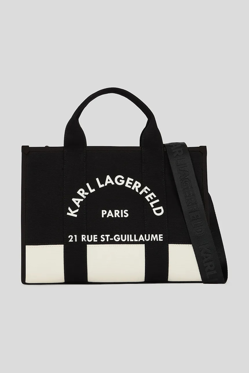 Karl Lagerfeld geantă de bumbac K/RSG culoarea negru, A3W50025