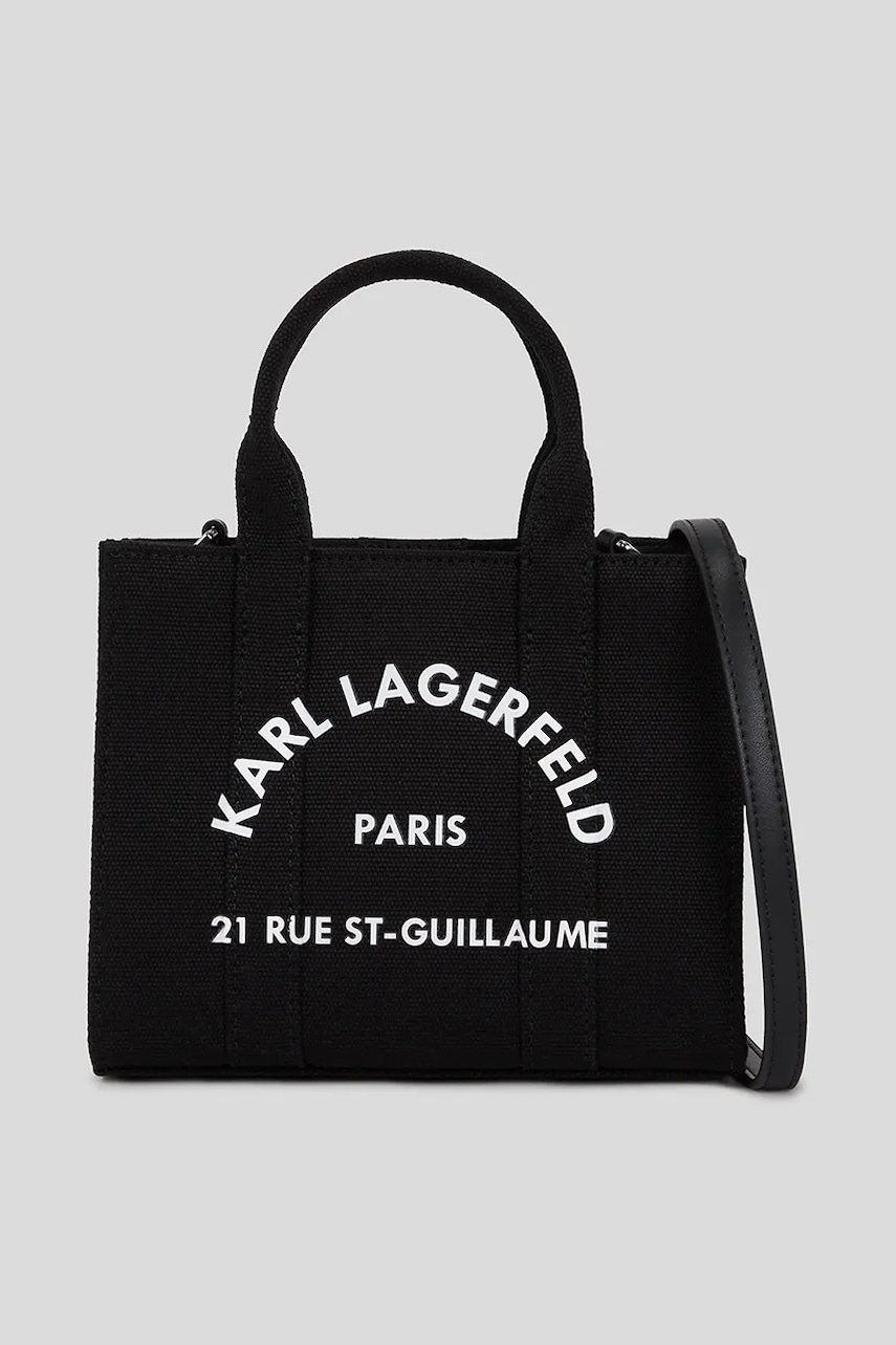Karl Lagerfeld geantă de bumbac K/RSG culoarea negru, A3W50118