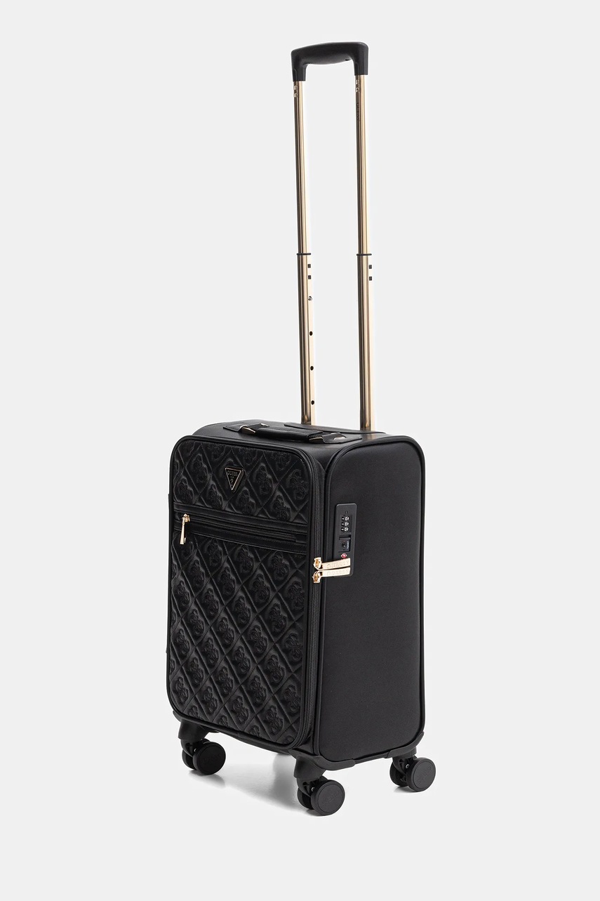 Βαλίτσα Guess ADELASIA SMALL χρώμα: μαύρο, TWQL96 58983 φωτογραφία