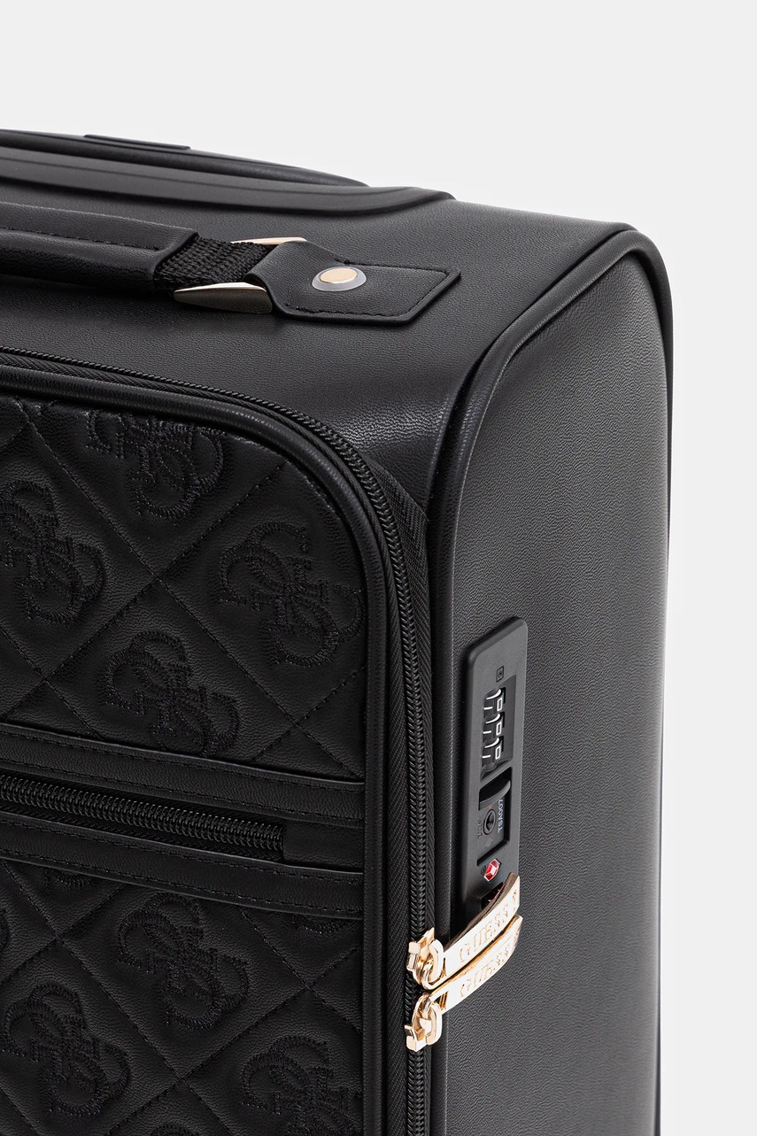 Βαλίτσα Guess ADELASIA SMALL χρώμα: μαύρο, TWQL96 58983 φωτογραφία