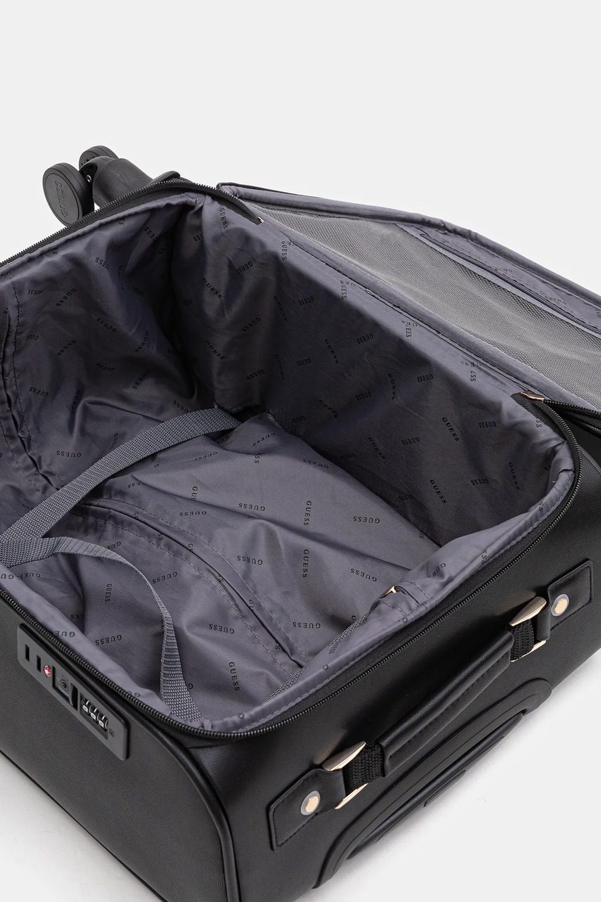 Βαλίτσα Guess ADELASIA SMALL χρώμα: μαύρο, TWQL96 58983 φωτογραφία