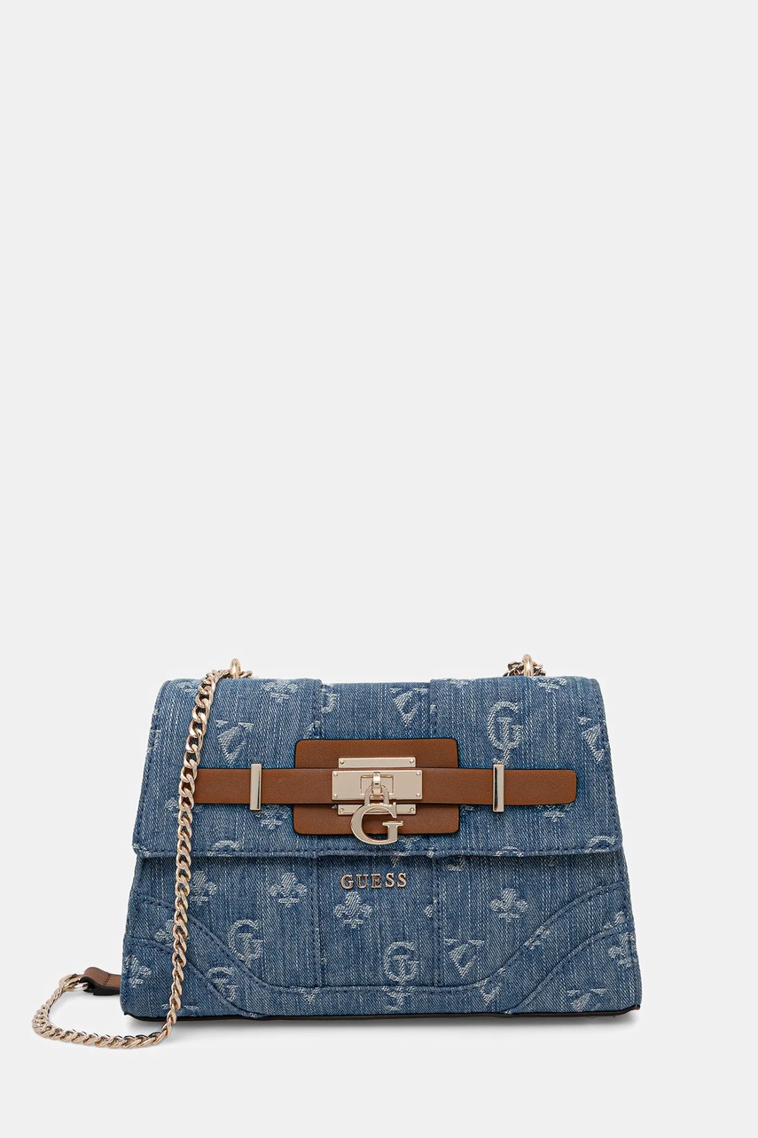 Levně Kabelka Guess GREYSON modrá barva, HWDG92 06210