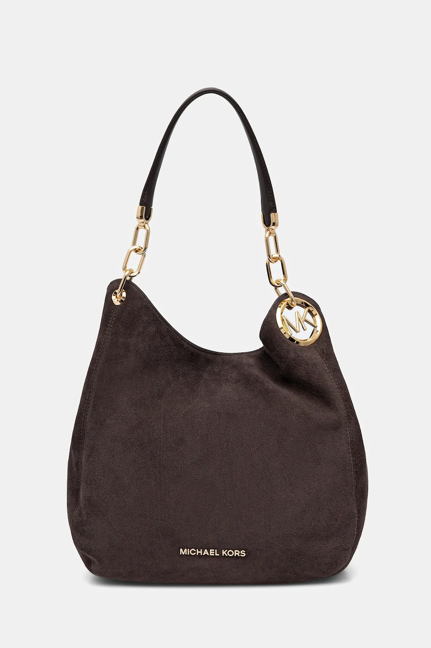 MICHAEL Michael Kors geantă de mână din piele întoarsă LILLIE culoarea maro, 30F3G0LE3S