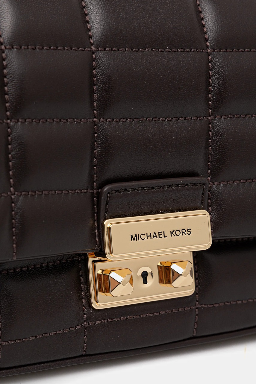 Δερμάτινη τσάντα MICHAEL Michael Kors TRIBECA χρώμα: καφέ, 30R4G2RL7L φωτογραφία