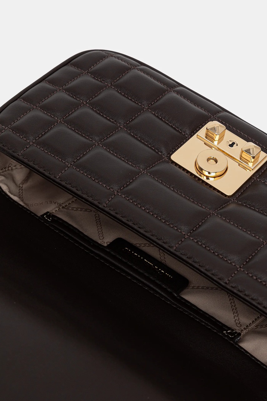 Δερμάτινη τσάντα MICHAEL Michael Kors TRIBECA χρώμα: καφέ, 30R4G2RL7L φωτογραφία