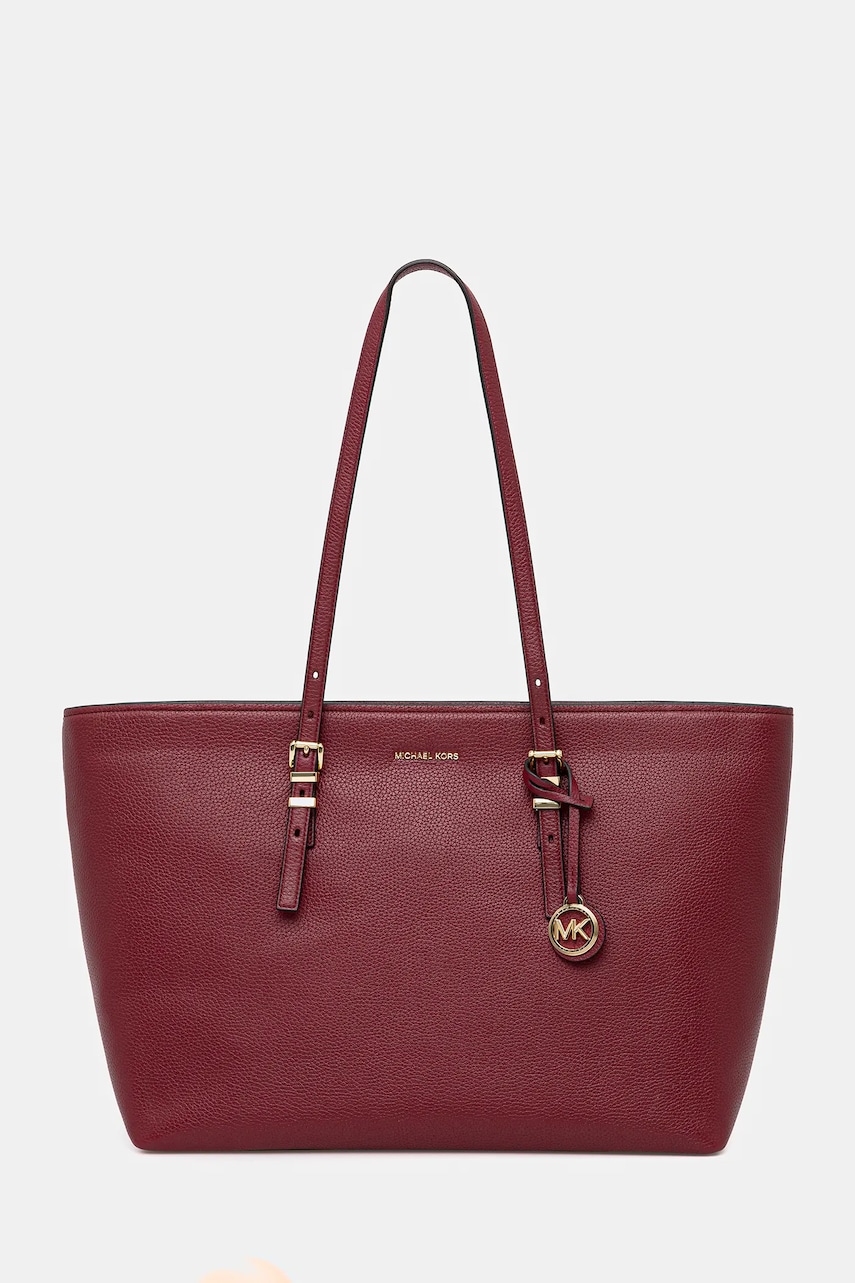 MICHAEL Michael Kors geantă de piele QUINN culoarea bordo, 30T5GQNT9L